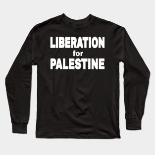 LIBERATION FOR PALESTINE - White - Front Long Sleeve T-Shirt